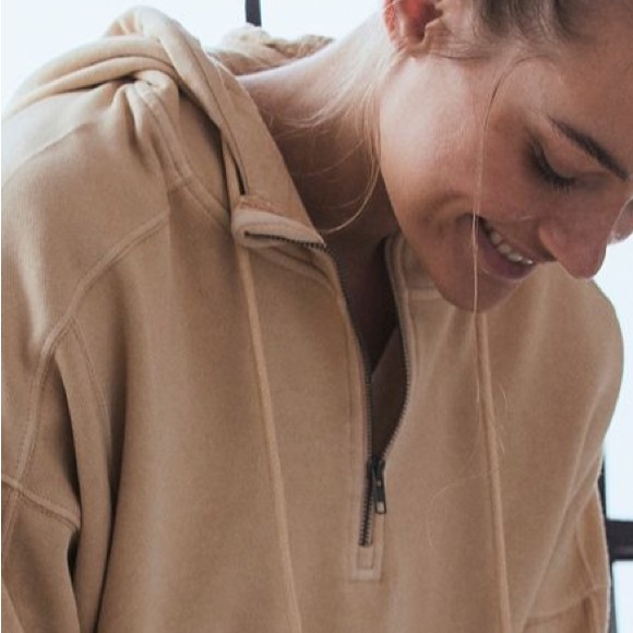 Free People Tops - Free people pullover pink intercept 1/2 zipped hoodie